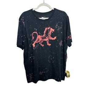 Nike Dri-Fit Lebron James Tee Athletic Cut Constellation Leo the Lion Black XL